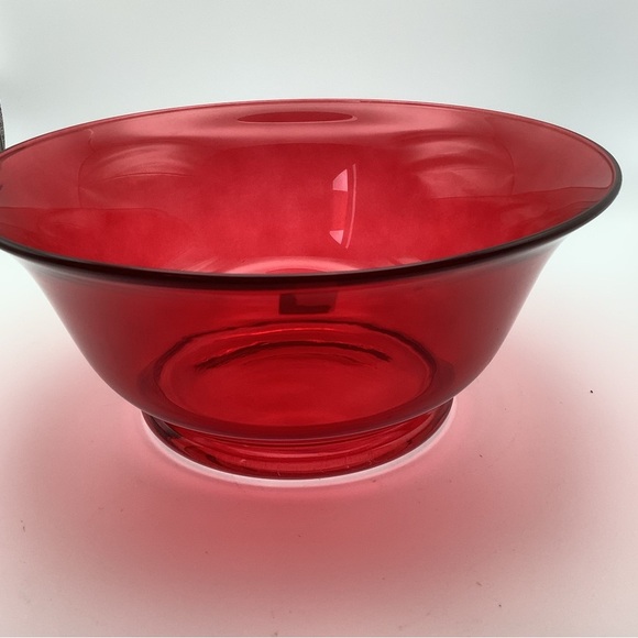 Marc Aurel Red Glass Footed Flared Bowl - Picture 2 of 9